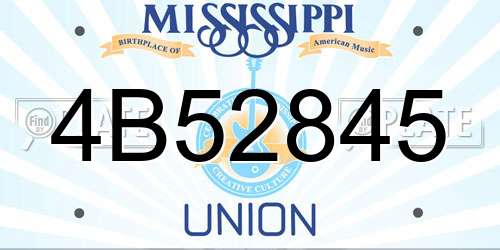 4B52845 Mississippi License Plate