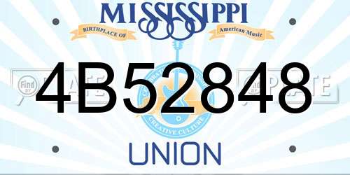 4B52848 Mississippi License Plate