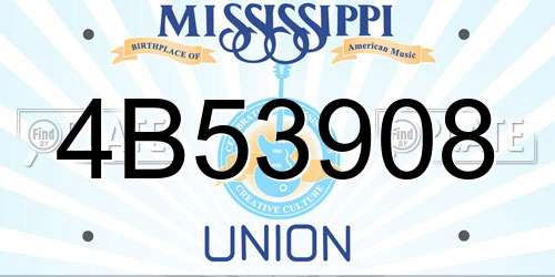 4B53908 Mississippi License Plate