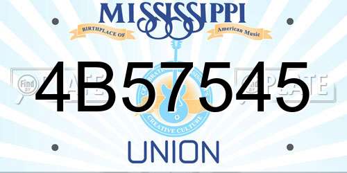 4B57545 Mississippi License Plate