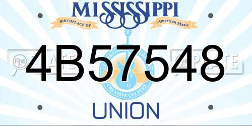 4B57548 Mississippi License Plate