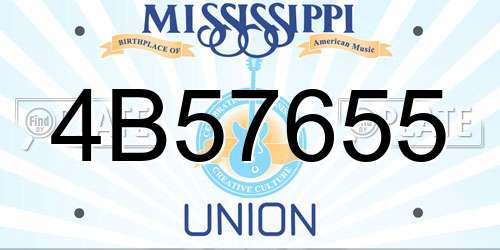 4B57655 Mississippi License Plate