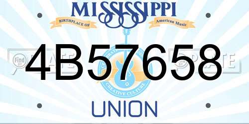 4B57658 Mississippi License Plate