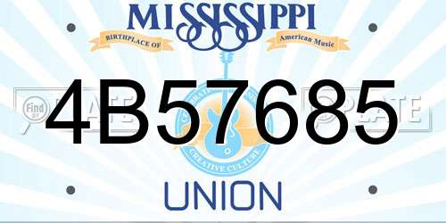4B57685 Mississippi License Plate
