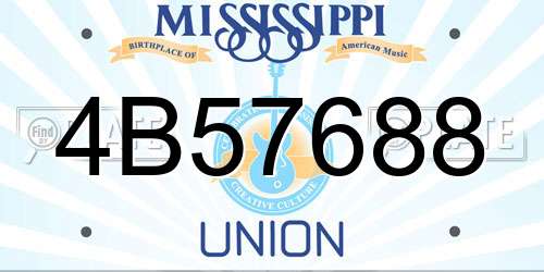 4B57688 Mississippi License Plate