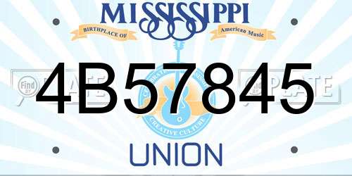 4B57845 Mississippi License Plate