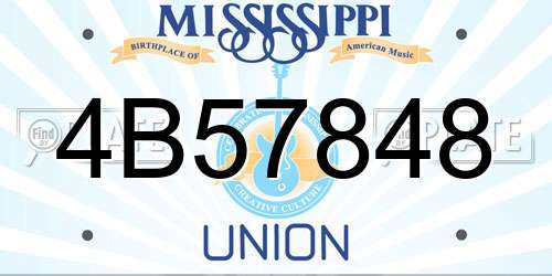 4B57848 Mississippi License Plate