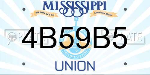 4B59B5 Mississippi License Plate