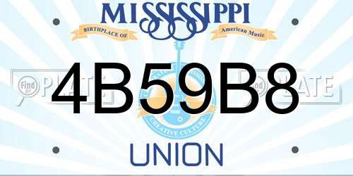 4B59B8 Mississippi License Plate