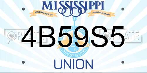 4B59S5 Mississippi License Plate
