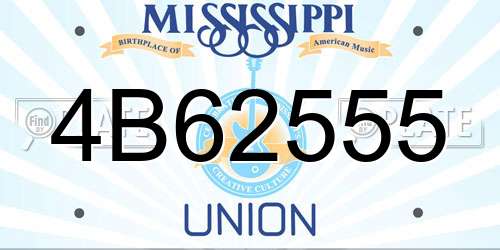 4B62555 Mississippi License Plate
