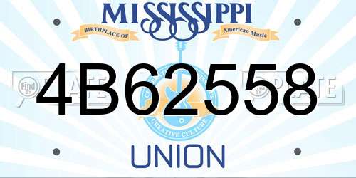 4B62558 Mississippi License Plate