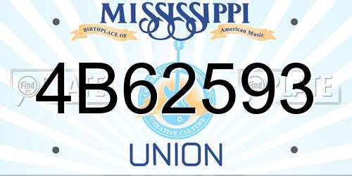 4B62593 Mississippi License Plate