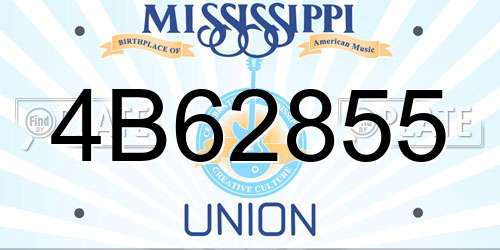 4B62855 Mississippi License Plate