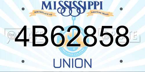 4B62858 Mississippi License Plate
