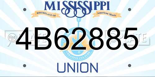 4B62885 Mississippi License Plate