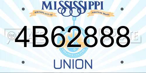 4B62888 Mississippi License Plate