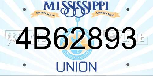 4B62893 Mississippi License Plate