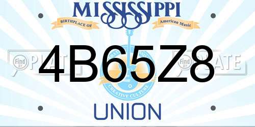 4B65Z8 Mississippi License Plate