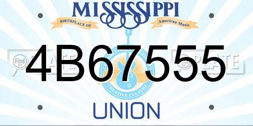 4B67555 Mississippi License Plate