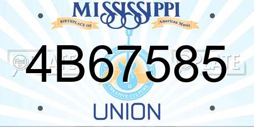 4B67585 Mississippi License Plate