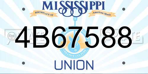 4B67588 Mississippi License Plate