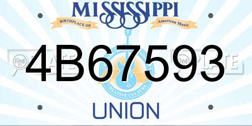 4B67593 Mississippi License Plate