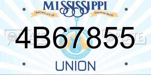 4B67855 Mississippi License Plate