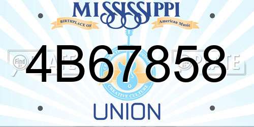 4B67858 Mississippi License Plate