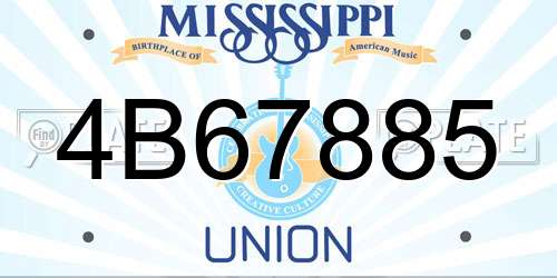 4B67885 Mississippi License Plate