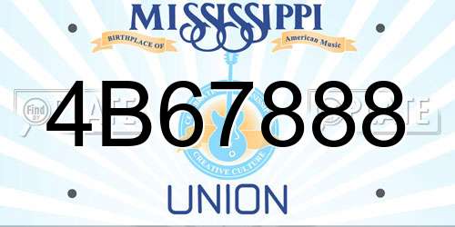 4B67888 Mississippi License Plate
