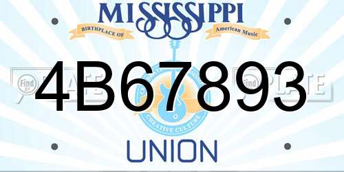 4B67893 Mississippi License Plate