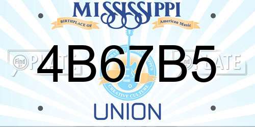 4B67B5 Mississippi License Plate