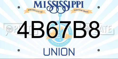 4B67B8 Mississippi License Plate