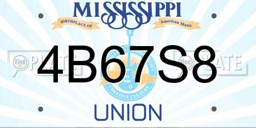 4B67S8 Mississippi License Plate