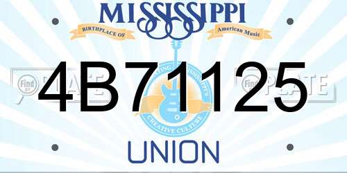 4B71125 Mississippi License Plate