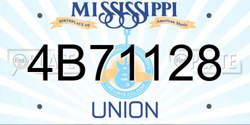 4B71128 Mississippi License Plate