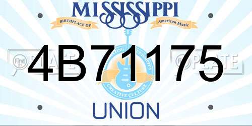 4B71175 Mississippi License Plate