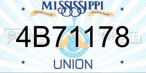 4B71178 Mississippi License Plate