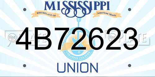 4B72623 Mississippi License Plate