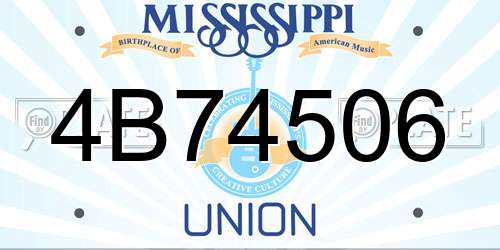 4B74506 Mississippi License Plate