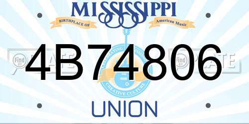 4B74806 Mississippi License Plate
