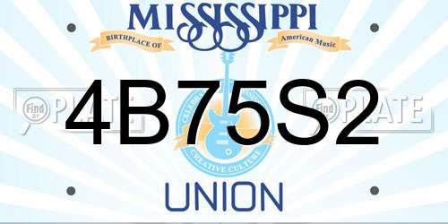 4B75S2 Mississippi License Plate