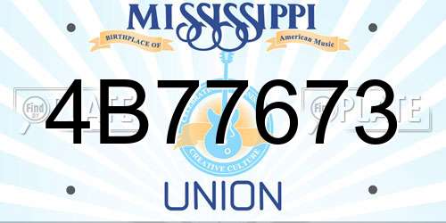 4B77673 Mississippi License Plate