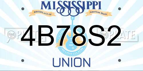 4B78S2 Mississippi License Plate