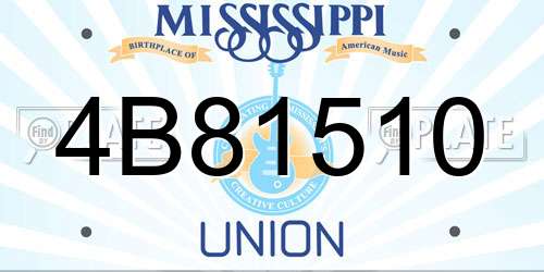 4B81510 Mississippi License Plate
