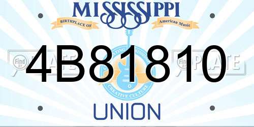4B81810 Mississippi License Plate