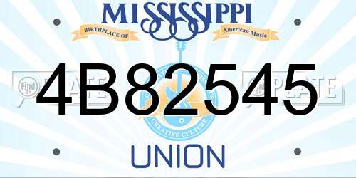4B82545 Mississippi License Plate