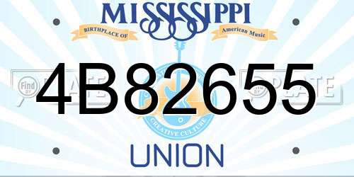 4B82655 Mississippi License Plate