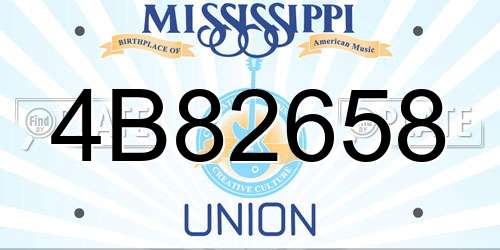 4B82658 Mississippi License Plate